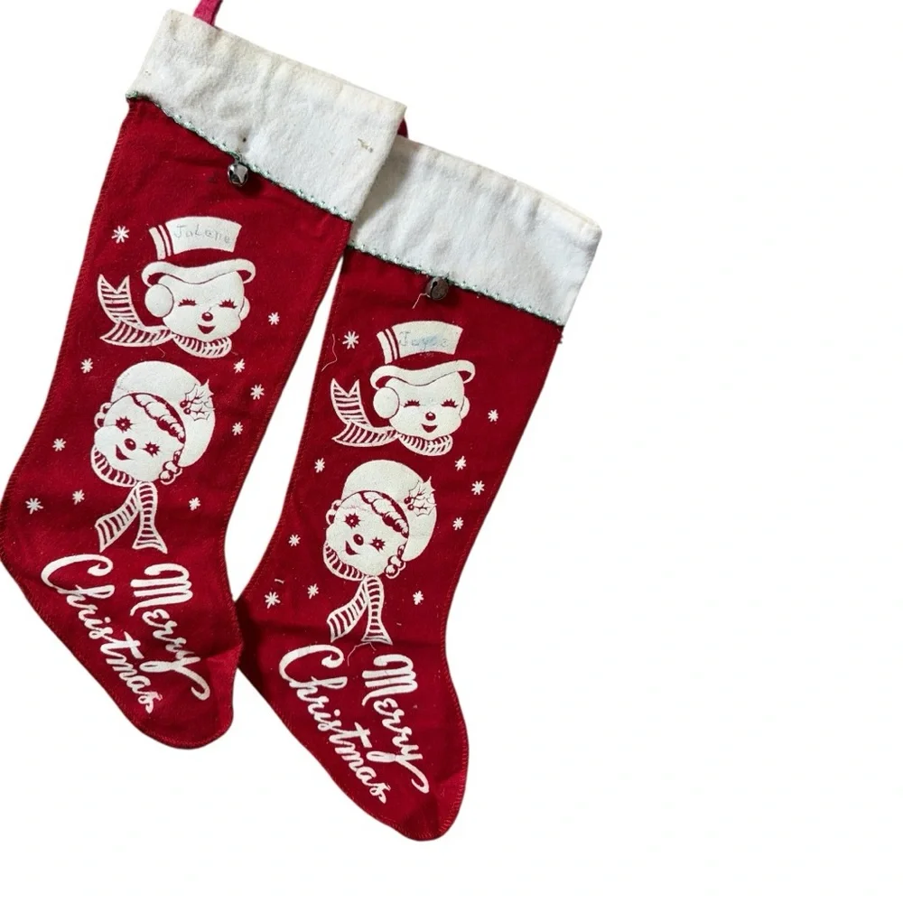 Vintage Christmas Stockings Set of Two